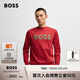 BOSS博斯【禮物】男士金色標志棉質(zhì)衛衣 629-紅色 L
