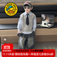 G.DUCKKIDS小黃鴨拉布布衣服男童秋裝套裝學院風兒童襯衫男孩馬甲牛仔褲套裝 灰色 90 尺碼建議1~2歲cm
