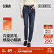 森馬（Semir）森柔|森馬牛仔褲女冬季修身抓毛小腳褲顯瘦舒適韓版休閑潮流長(cháng)褲 牛仔深藍88301 29
