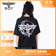 BOY LONDON夏情侶款短袖月桂葉漸變老鷹印花潮牌T恤N01015 黑色 M