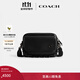 蔻馳（COACH）男士CHARTER 24號翻蓋斜挎包真皮牛皮革通勤男包 黑色
