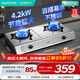 華帝（VATTI）不銹鋼臺式燃氣灶4.5kW62%高熱效率猛火熄火保護煤氣灶雙灶臺灶具以舊換新i10013T 13T液化氣4.2kW