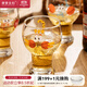 摩登主婦原創(chuàng)啤酒杯個(gè)性豬豬玻璃杯女生可愛家用牛奶果汁飲料杯子 卡通玻璃杯-老虎 450ml