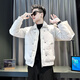 杰遜斯羽絨棉服男冬季加厚2025新款潮流痞帥短款棉衣外套男士休閑棉襖子 F109白色 L 建議110-130斤