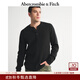 Abercrombie & Fitch男裝25秋冬新款美式百搭棉質(zhì)華夫格亨利領(lǐng)針織長(cháng)袖T恤124-5645 黑色 M (180/100A)