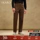 SKARO【親膚丹寧】高腰直筒白色牛仔褲男士商務(wù)休閑褲子秋季長(cháng)褲 棕色SKF171-1 S （=西褲44碼）