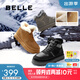 百麗戶(hù)外休閑雪地靴男款冬季加厚防寒保暖靴短筒棉靴東北靴A1751DD4 黑色 41 (255mm)