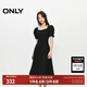 ONLY2025秋季新款氣質(zhì)復古方領(lǐng)泡泡袖中長(cháng)款連衣裙女|125107026 E39 俊黑色 S