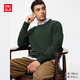 優(yōu)衣庫男裝女裝精紡美利奴羊毛圓領(lǐng)針織衫/毛衣毛衫25新款478535 57 深橄欖色 XL /180/108B