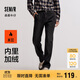 森馬森柔牛仔|牛仔褲男加絨保暖長(cháng)褲冬季寬松直筒褲109724124105