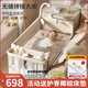 FORSUNNY嬰兒床多功能可折疊可移動(dòng)拼接床0-3歲新生兒寶寶搖搖床哄睡神器 秋錦金嬰兒床帶床墊尿布臺蚊帳滿(mǎn)月禮物 哄娃神器嬰兒用品搖籃搖床