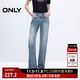 ONLY2025秋季新款復古潮流顯瘦毛邊直筒褲長(cháng)褲牛仔褲女|125132051 J33 350水洗牛仔藍 M M標準褲長(cháng)