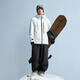 南恩【天際線(xiàn)】滑雪服套裝2025新款女單板防水加厚3L全壓膠專(zhuān)業(yè)雪服衣 山峰白+黑色 XL
