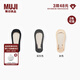 無(wú)印良品（MUJI）女式 腳尖無(wú)接縫 帶防滑墊淺口隱形船襪 女士短襪襪子夏DAG31A4S 黑色 M 23-25c36-40碼