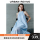 UR2025秋季新款女度假休閑多巴胺綁帶無袖長裙連衣裙UWH750101 淺藍(lán) M