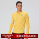 馬孔多（macondo）美利奴羊毛運動(dòng)長(cháng)袖T恤防縮水春夏新款馬拉松圓領(lǐng)抗菌跑步訓練T恤 金桔黃 男款 L