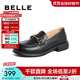 百麗（Belle）牛皮馬銜扣軟底樂(lè )福鞋女新商場(chǎng)同款百搭小皮鞋Z3B1DAA5 黑色 37 (235mm)