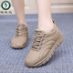 啄木鳥(niǎo)2026年秋季新款軟底媽媽鞋運動(dòng)休閑鞋平底青年低幫系帶單鞋小 卡其色 38 偏小