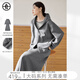 對(duì)白（DUIBAI）【AN大碼系列】松弛感連帽衛(wèi)衣套裝冬季胖mm休閑外套半身裙一整套 深灰色 L 建議體重125-135