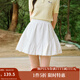茵曼法式花苞蓬蓬白色短裙2025夏季女裝新款松緊腰芭蕾風(fēng)半身裙 云朵白 M
