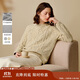 茵曼復(fù)古雜色絞花圓領(lǐng)毛衣2025冬女裝新款插肩長(zhǎng)袖上衣 花黃色 L