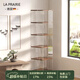 LA PRAIRIE德國品牌亞克力旋轉書(shū)架落地置物架家用帶輪可移動(dòng)書(shū)柜實(shí)木展示架 胡桃色/透明【5層底座款】