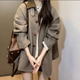 妙奕嘉短款呢子大衣外套女秋冬季女裝秋裝新款大衣外套毛呢西裝大衣上衣 韓系復古翻領(lǐng)西裝大衣【卡其色】M（建議95-110斤）