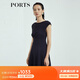 PORTS寶姿商場(chǎng)同款新品女裝氣質(zhì)純色修身短袖連衣裙LL8N021RWE005 丈青 L (8)