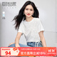 熙世界（sllsky）蕾絲繡花白色T恤短袖純棉獨(dú)特超好看上衣2025年夏季新款 月牙白 M