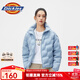 dickies羽絨服 全身壓印印花羽絨服 保暖外套上衣DK010807 淺灰藍 M 充絨量:160g