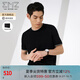 EMZ鄂爾多斯【抑菌】男士短袖針織T恤春夏休閑時尚極簡圓領(lǐng)打底上衣 黑色 L 175/92A