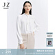 玖姿·安娜蔻法式復古飄帶領(lǐng)手工釘珠H型雪紡長(cháng)袖襯衫秋款 本白 M