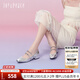 真美詩(shī)（Joy&peace）銀翼少女年春季新款水鉆鏈條粗跟女瑪麗珍鞋J6621AQ4 銀色 37