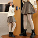 優(yōu)優(yōu)1點(diǎn)（Yoyo one）女童裙子冬款2025新款兒童半身裙秋冬格子裙女孩大童冬裝短裙加厚 灰色 150 150cm