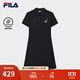 FILA 斐樂(lè )官方女子針織連衣裙2025夏新款時(shí)尚休閑純棉基礎POLO裙 傳奇藍-NV XL 175/92A/XL
