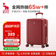 愛(ài)華仕行李箱男拉桿箱女大容量陪嫁旅行箱24英寸密碼箱6182中國紅
