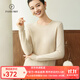 帕什 【25新款新色】 羊絨衫女100%山羊絨百搭圓領(lǐng)打底針織毛衣 PS-03 米駝 L (105-120斤)