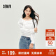森馬（Semir）長(cháng)袖襯衫女短款白色繡花浪漫秋2025荷葉邊一字肩襯衣107625105003