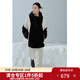 獨束大碼女裝美式運動(dòng)戶(hù)外防風(fēng)寬松闊版撞色羽絨服女冬裝微胖mm外套 黑白色 M (尺碼：1)