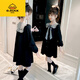 G.DUCKKIDS女童連衣裙春秋季2025新款兒童裝時(shí)髦公主洋氣中大童女孩秋裝裙子 黑色【春季款】 140 建議9-10歲