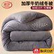 浪莎（langsha）牛奶絨被子冬季雙面絨棉被芯150x200cm加厚保暖單雙人春秋被毯褥 雙面絨被子純色-灰色【加厚保暖】 150x200cm秋冬被【約重6斤】