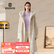BESNOS意大利品牌進(jìn)口整貂新款水貂絨皮草女貂皮中長(cháng)款連帽長(cháng)袖大衣男 米白色 L 115-135