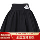森女部落設計感小眾原創(chuàng  )掛脖寬松撞色短袖上衣假兩件T恤女2025夏 黑色（單件） S