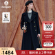 Navigare意大利小帆船純羊毛呢大衣女士2025秋冬季新款通勤長裝風(fēng)衣外套 海軍藍(lán) M