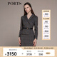 PORTS寶姿秋冬新品女裝縫制針織長袖中長連衣裙LM9N012NFE010 黑色格子 XS (2)