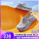 斯凱奇（Skechers）洞洞鞋女夏季外穿透氣厚底防滑沙灘鞋踩屎感包頭休閑涼鞋 薰衣草色/LAV 36 尺碼偏大，建議選小一碼