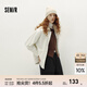 森馬（Semir）森柔牛仔|牛仔外套女中長(cháng)款燈芯絨翻領(lǐng)秋季落肩寬松上衣時(shí)尚 奶白10501 M