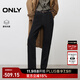 ONLY2025冬季新款磨毛高腰男友褲錐形九分牛仔褲女|125449008 H11 黑色水洗 S S標準褲長(cháng)