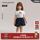 Teenie Weenie Kids小熊童裝24春夏款女寶寶可愛(ài)印花圓領(lǐng)舒適T恤 象牙白 110cm