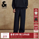 杰克·瓊斯（JACK&JONES）男裝25年秋冬季褲子男直筒寬松緊腰抽繩衛褲運動(dòng)休閑長(cháng)褲潮流男褲 E43純黑色 30 170